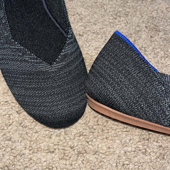 Rothy's Melange Knit Ballet Round Toe Flat Heathered Black 9.5 - Picture 5 of 9